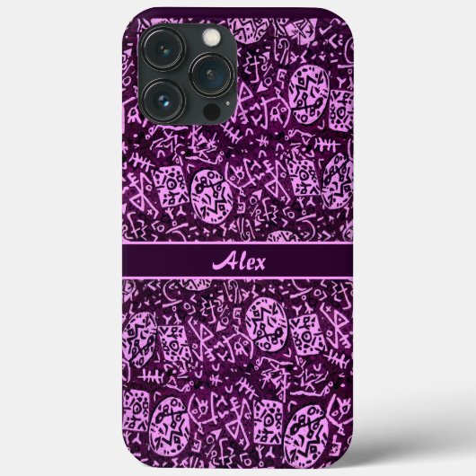 Lila Petroglyphen (anpassbar) Case-Mate iPhone Hülle (Rückseite)