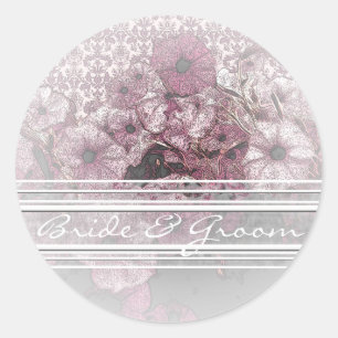 Lila Petunia auf eleganten, weißen Kornklebern Runder Aufkleber