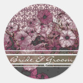 Lila Petunia auf eleganten, weißen Kornklebern Runder Aufkleber (Vorderseite)