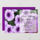 Lila Petunia Bridal Dusche Einladungen (Vorne/Hinten)