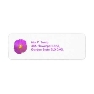 Lila Petunia Custom adresels Labels
