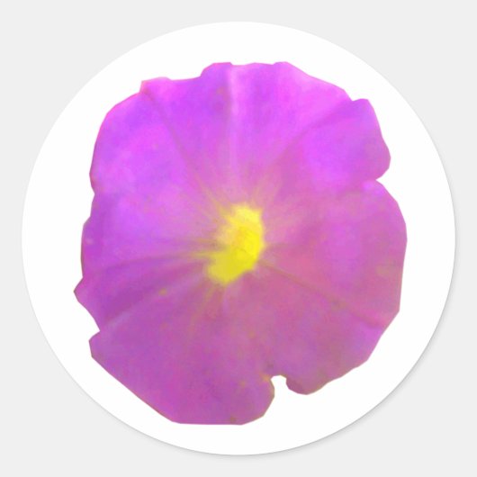 Lila Petunia Round Stickers (Vorderseite)