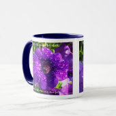 Lila Petunia-Tasse mit Zitat Tasse (Vorderseite Links)