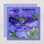 Lila Petunia Tee Party Einladung (Vorne/Hinten)