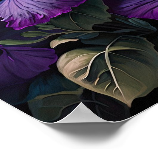 Lila Petunias Blume Art Print Poster (Ecke)
