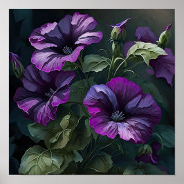 Lila Petunias Blume Art Print Poster