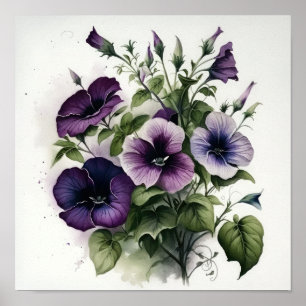 Lila Petunias Blume Art Print Poster