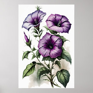 Lila Petunias Blume Art Print Poster