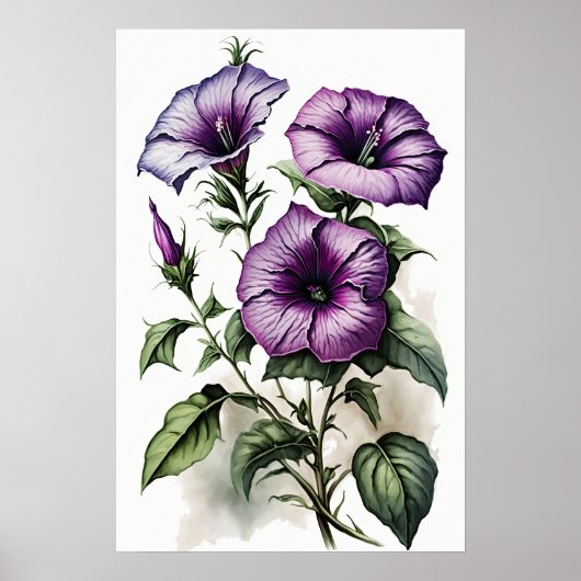 Lila Petunias Blume Art Print Poster (Vorne)