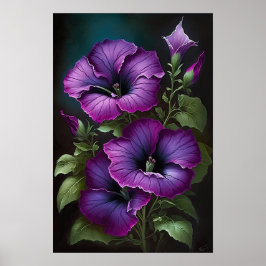 Lila Petunias Blume Art Print Poster