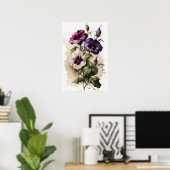 Lila Petunias Blume Art Print Poster (Heimbüro)