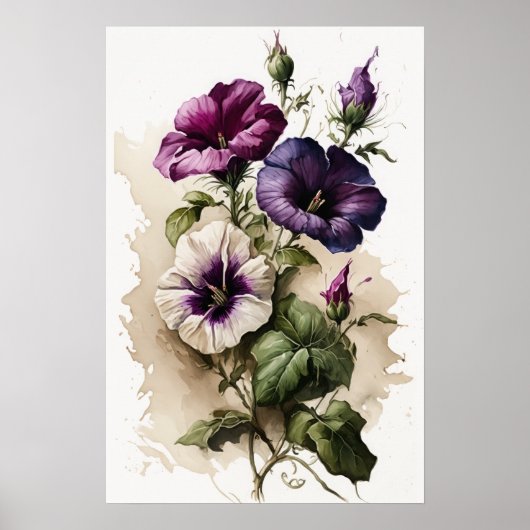 Lila Petunias Blume Art Print Poster (Vorne)