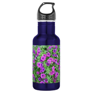 Lila Petunias Edelstahlflasche