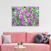 Lila Petunias-Leinwand Leinwanddruck (Insitu (Wohnzimmer))