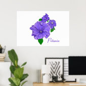 Lila Petunias Poster (Heimbüro)