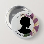 Lila Petunie Gedenkfoto-Button Button (Vorne & Hinten)