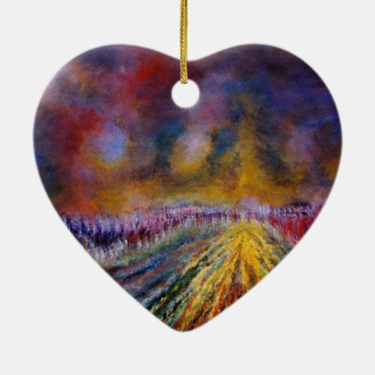 Lila Pfad Keramik Ornament (Hinten)