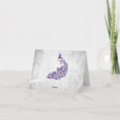 Lila Pfau Dankeschön Karte (Rückseite)