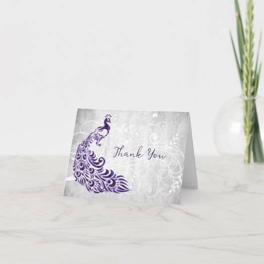 Lila Pfau Dankeschön Karte (Vorderseite)