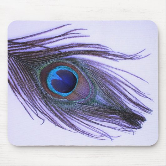Lila Pfau-Feder 2 Mousepad (Vorne)