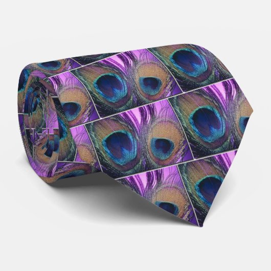 Lila Pfau Krawatte (Gerollt)