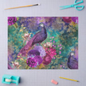 Lila Pfau mit Blume Entdeckung Seidenpapier (Basteln)