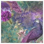 Lila Pfau mit Blume Stoff (Nahaufnahme)