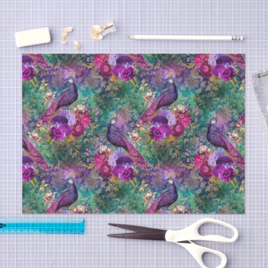 Lila Pfau Seidenpapier (Handwerk)