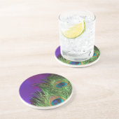 Lila Pfau Untersetzer (Seite)