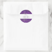 Lila Pfauenadressen Runder Aufkleber (Tasche)