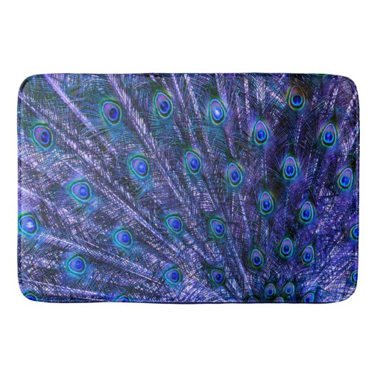 Lila Pfauenfeathers Badematte (Vorderseite)