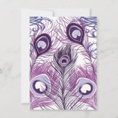 Lila Pfauenfeathers Geburtstagsparty Einladungen (Rückseite)
