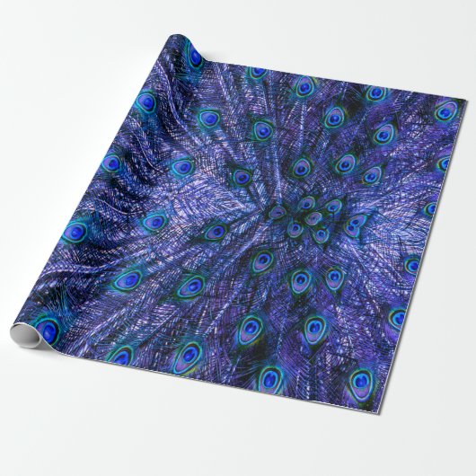 Lila Pfauenfeathers Geschenkpapier (Ungerollt)