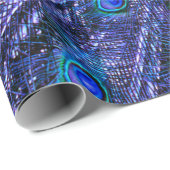 Lila Pfauenfeathers Geschenkpapier (Rolleneckpunkt)
