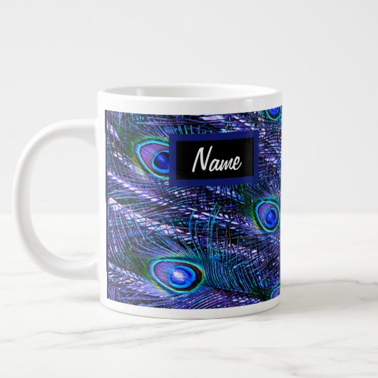 Lila Pfauenfeathers Jumbo-Tasse (Links)