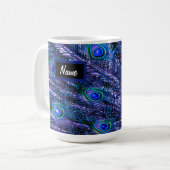 Lila Pfauenfeathers Kaffeetasse (Vorderseite Links)