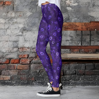 Lila Pfauenfeathers Leggings