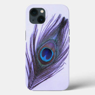 Lila Pfauenfeder auf Lila Case-Mate iPhone Hülle