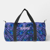 Lila Pfauenfedern Duffle Bag (Vorderseite)