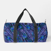 Lila Pfauenfedern Duffle Bag (Rückseite)