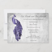 Lila Pfauenfest Probe Abendessen Einladung (Vorderseite)