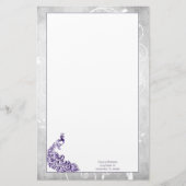 Lila Pfauengeschoss Briefpapier (Vorderseite)