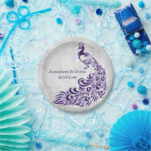 Lila Pfauenleaf Pappteller (Party)