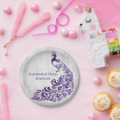 Lila Pfauenleaf Pappteller (Party)