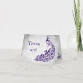 Lila Pfauenleaf Weintrauben Hochzeit Dankeschön Ka Dankeskarte (Vorderseite)