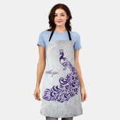 Lila Pfauenpersonalisierung der Schürze drucken (Getragen)