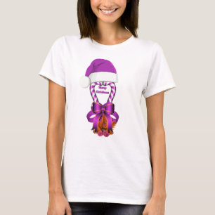 Lila Pfefferminz-Weihnachts-Zuckerrohr T-Shirt
