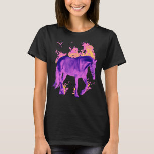 Lila Pferd am Feuerpferd Cooles Tier Foto Gra T-Shirt