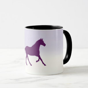 Lila Pferd auf helllila Ombre Tasse