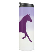 Lila Pferd auf leicht Lila Ombre Thermosbecher (Nach rechts gedreht)